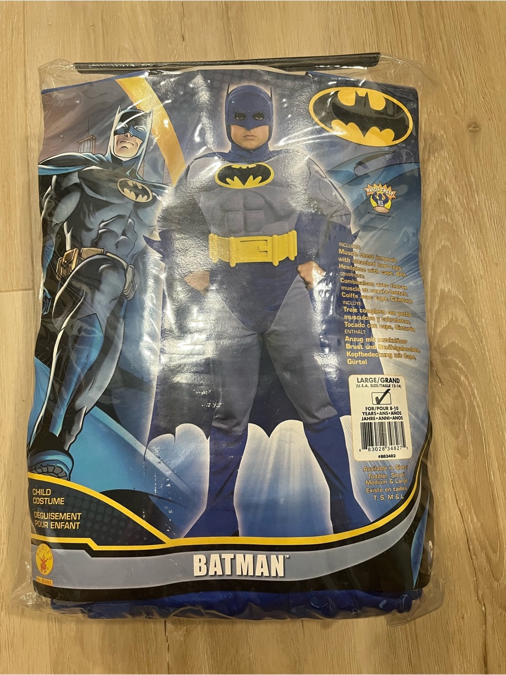 Rubie’s DC Comics Batman Kids Costume - Blue & Yellow Muscle Suit with Cape